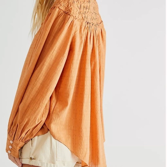 Free People Marigold Button down Blouse in Wood Chimes Oversized - Picture 2 of 9